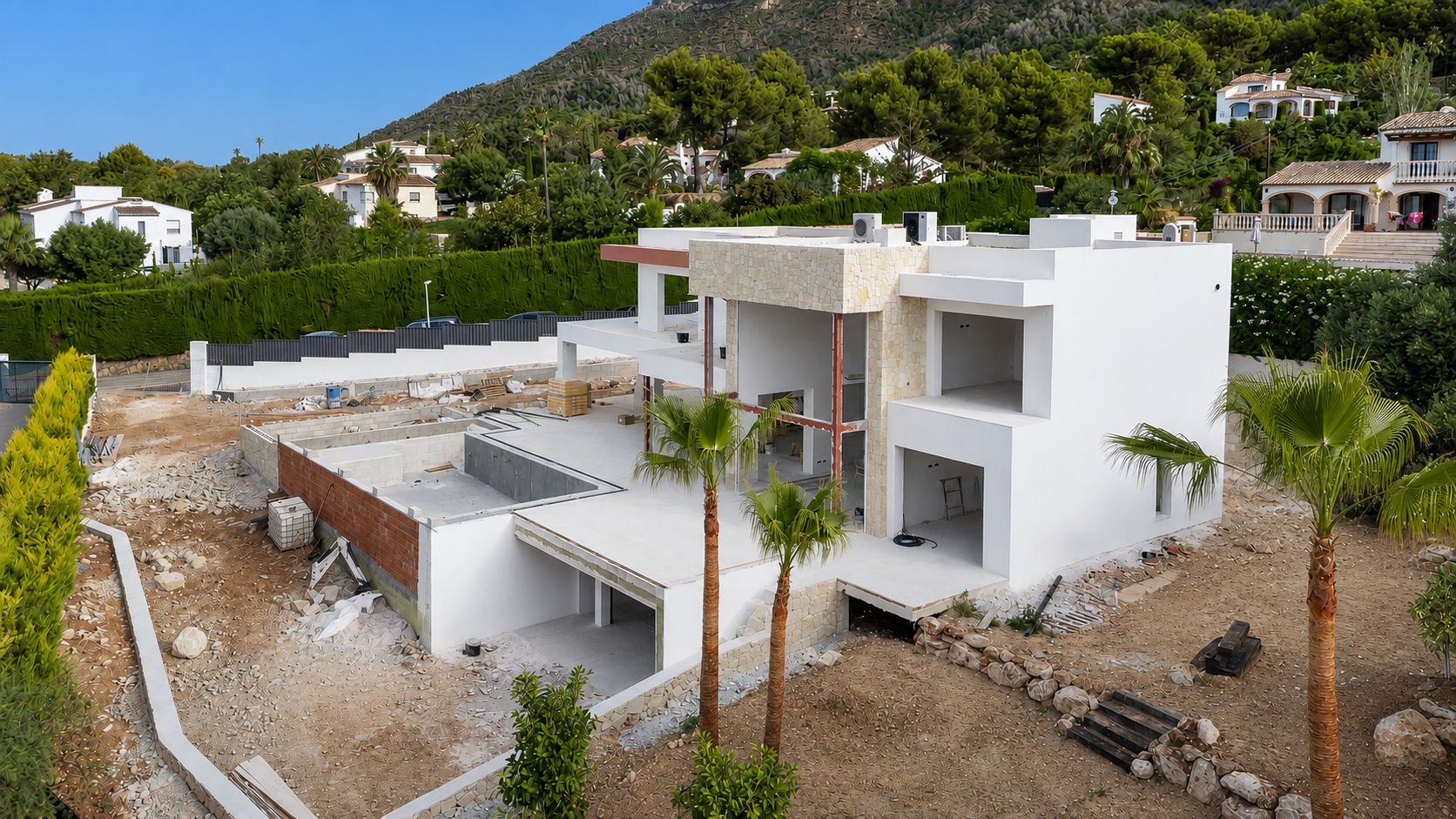Espectacular y moderna villa en construccion en una demandada zona de Javea.