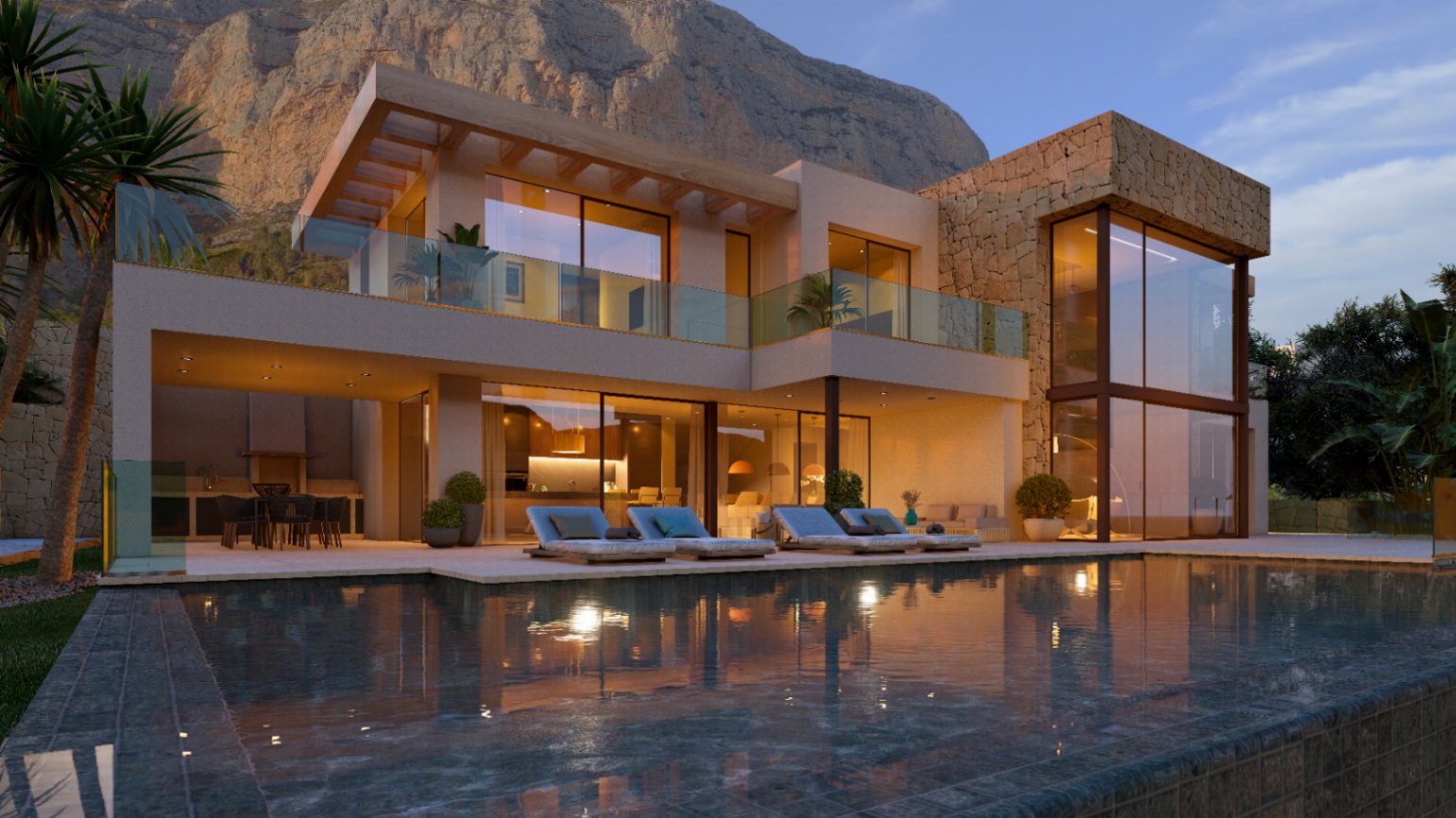 Espectacular y moderna villa en construccion en una demandada zona de Javea.