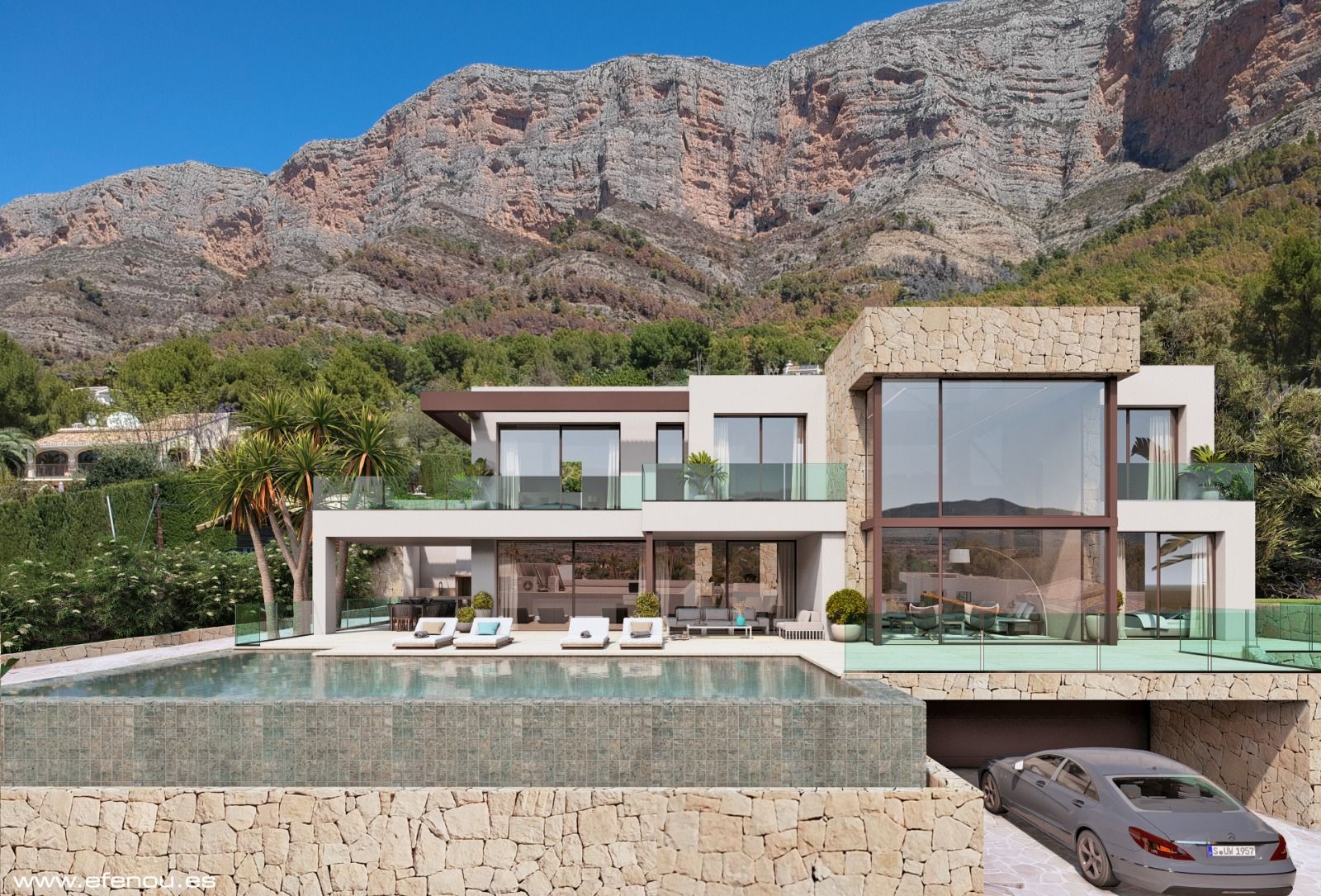 Espectacular y moderna villa en construccion en una demandada zona de Javea.