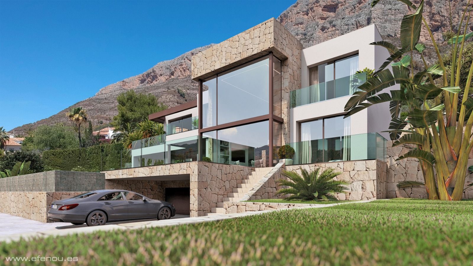Espectacular y moderna villa en construccion en una demandada zona de Javea.